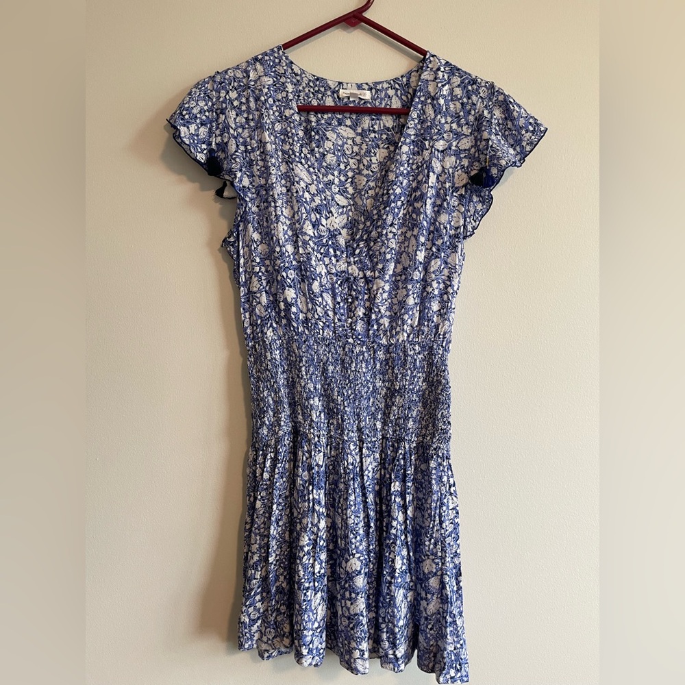 Poupette St. Barth Purple and White Patterned Dress